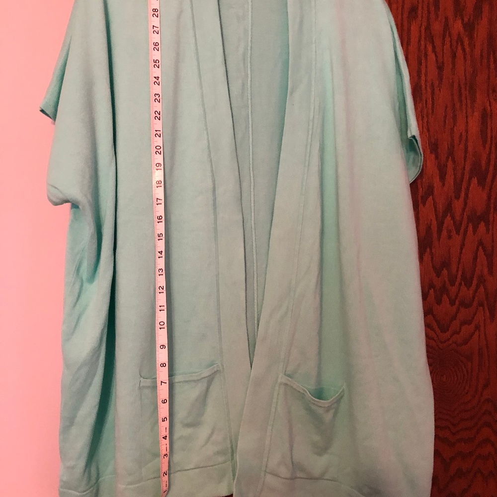 Joan Rivers Mint Green Open-Front Cardigan